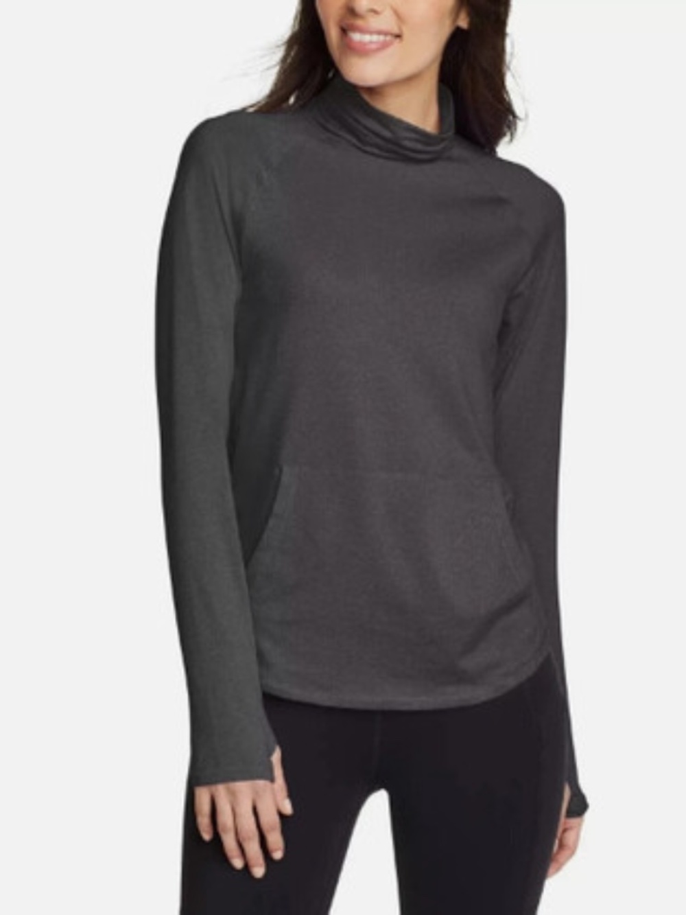 Eddie Bauer Women's Active Funnel Neck Long Sleeve Top Large